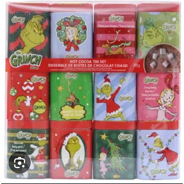 Dr. Seuss Themed Hot Cocoa Tin Set Featuring The Grinch