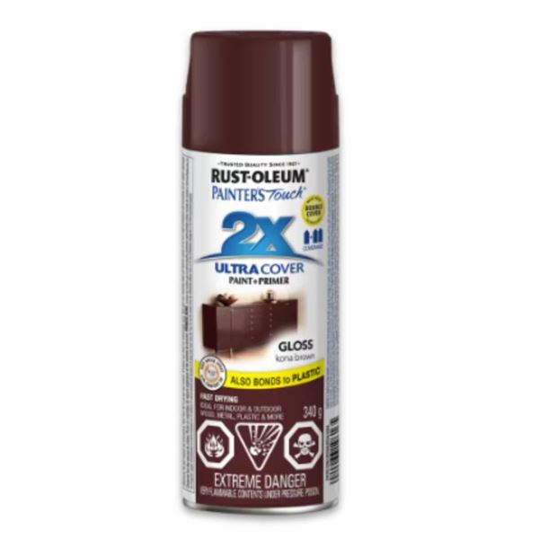 Rust-Oleum Painter’s Touch 2X Ultra Cover Multi-Purpose Paint And Primer in Gloss Kona Brow