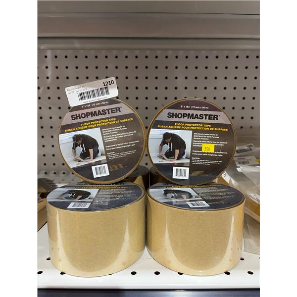 Lot of 6 Shopmaster Floor Protector Tape, 3 in x 164 ft (72 mm x 50 m)