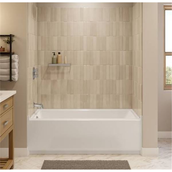 Interflo 60 in x 30 in x 18 in Bathtub with Left hand Drain