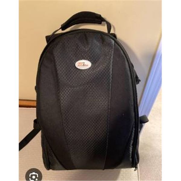 Black Backpack with Interior Compartments and Adjustable Straps