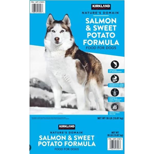 Kirkland Nature’s Domain Dog Food, Salmon and Sweet Potato Formula, 15.87 kg