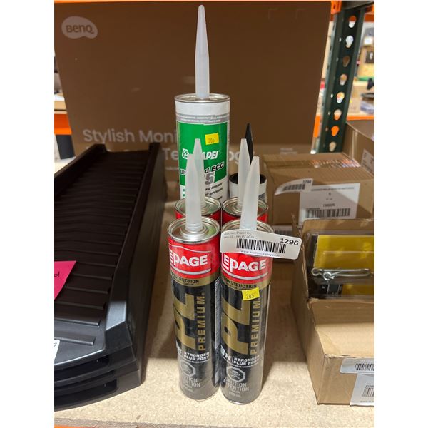 Construction Adhesives and Sealants Including LePage, MAPEI, and DAP