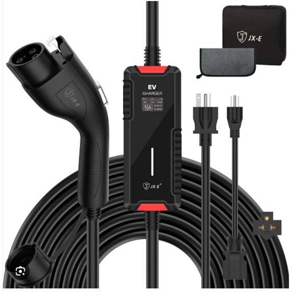 JX-E Portable EV Charger with Cable and User Manual