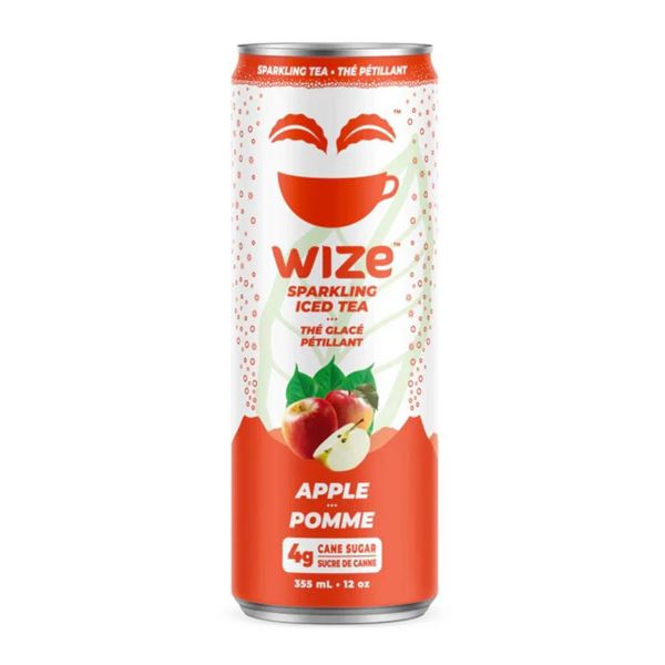 Wize Sparkling Iced Tea Apple, 5 Cases, (5×12-Pack) 60 cans total x 355ml