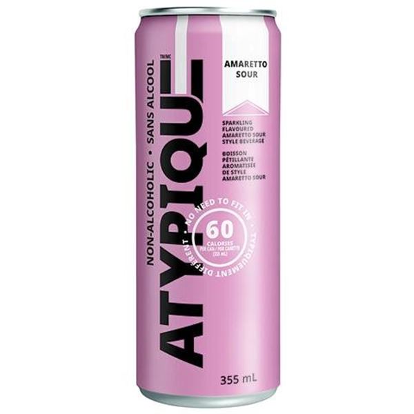 3 Cases of Atypique Non-Alcoholic Amaretto Sour 355ml Cans (12 Per Case)
