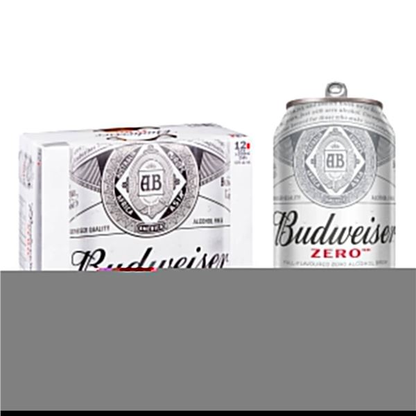 Budweiser Zero Non-Alcoholic Beer, 4x 12 Cans, 355ml Each
