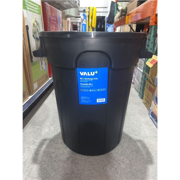 Valu+ 80L Garbage Can with Domed Lid and Handles