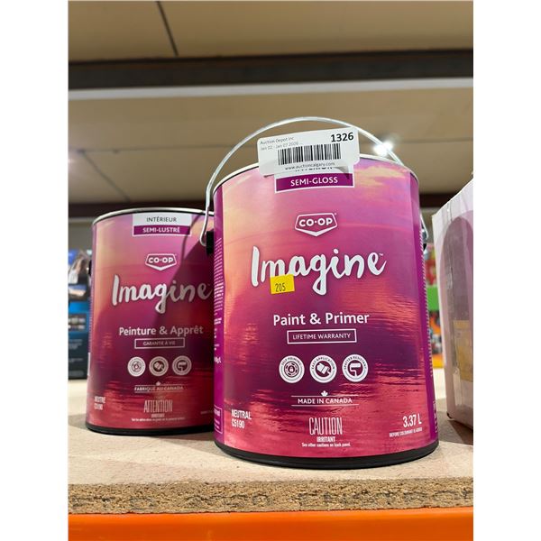 Co-op Imagine Interior Semi-Gloss Paint & Primer 2 x 3.37 L
