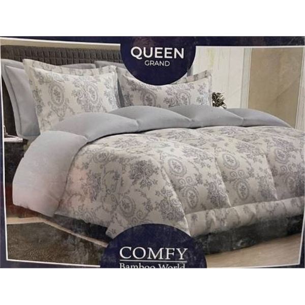 Comfy Bamboo Victorian Comforter Set Queen Size – 8 Pieces