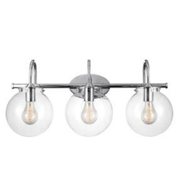 Globe Electric 3-Light Vanity Fixture in Chrome Finish