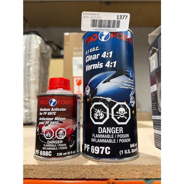 Pro Form PF 697C Clear Coat 4:1 System With Medium Activator