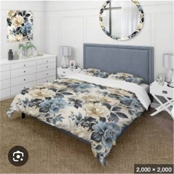 Compy Fashion Style Comforter Set, King, 7-Piece, VintageRose Design – Stock Photo may not 