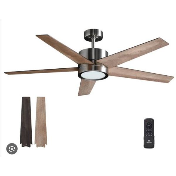 52-Inch Motor Ceiling Fan With Brown Blades by VACZM