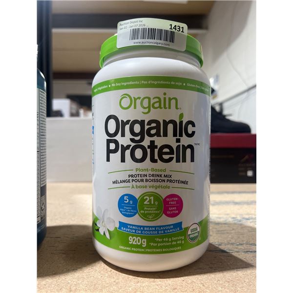 Orgain Organic Protein Plant-Based Vanilla Bean Flavor 920g