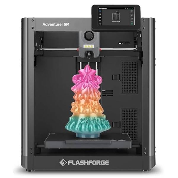 FlashForge Adventurer 5M 3D Printer, 220x220x220mm Print Size, Black