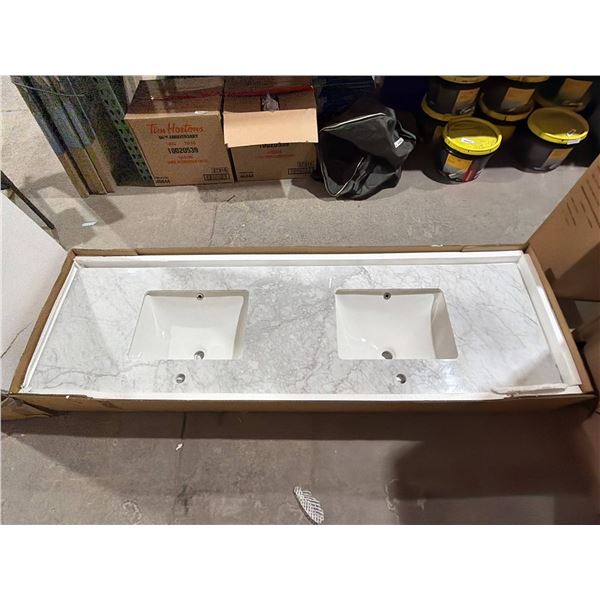 Carrera Marble 75-Inch Double Sink Vanity Countertop CRCT-475