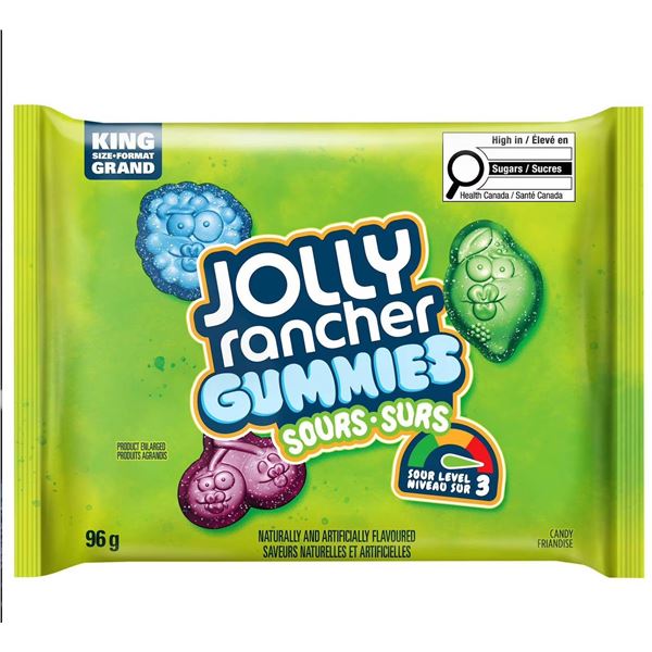 Jolly Rancher Gummies Sours Sour 96g, Lot of 12