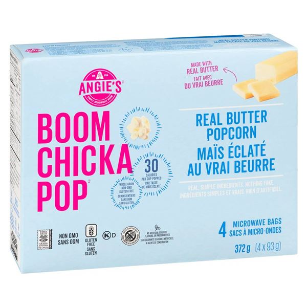 Angie’s Boom Chicka Pop Real Butter Popcorn 4 Microwave Bags