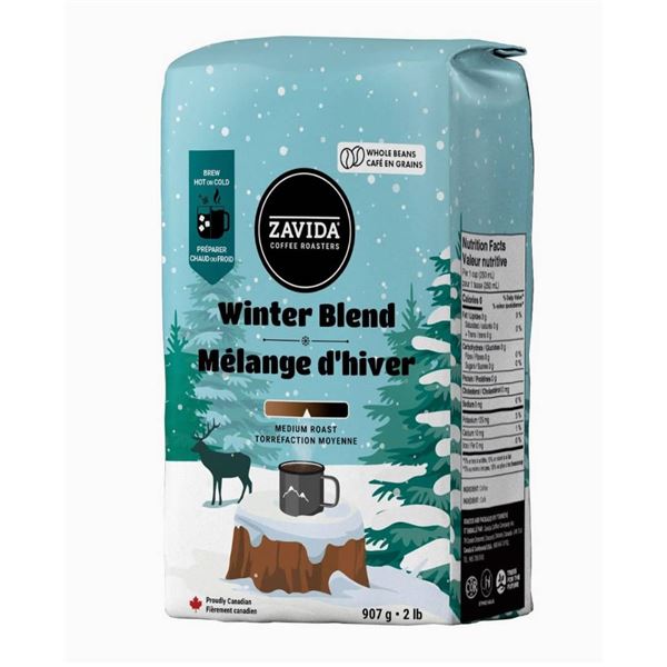 Zavida Winter Blend Medium Roast Whole Bean Coffee,907 g