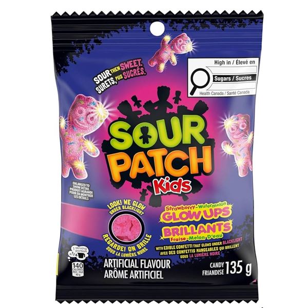 Sour Patch Kids Glow-Ups 12 Bags 185g Each
