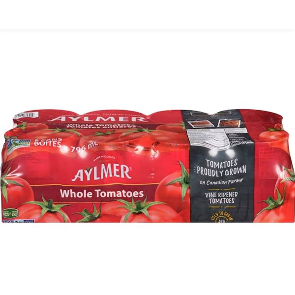 Aylmer Whole Tomatoes 8 Cans 796 mL Each