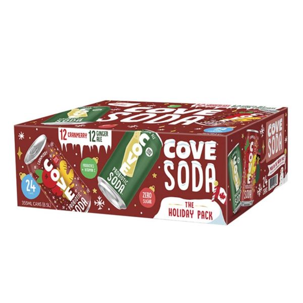 Cove Soda Probiotic 24-Can Cranberry and Ginger Ale Variety Pack