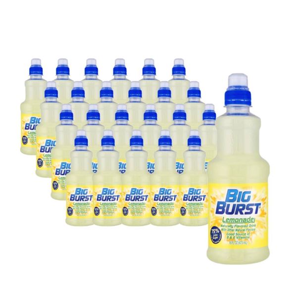 24 Pack Big Burst Lemonade Flavored Drink Pack, 473ml Bottles