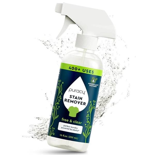 Lot of 2 Puracy Stain Remover, Natural Based Travel and Laundry Stain Cleaner Unscented (Stain Remov