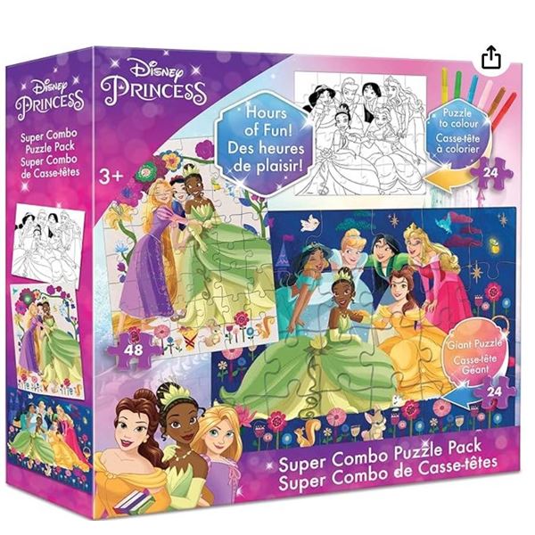 Disney Princess Super Combo Puzzle Pack with 24 and 48 Pieces