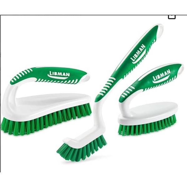 Liman Bristle Brush Set With Ergonomic Plastic Handles – Set of 3