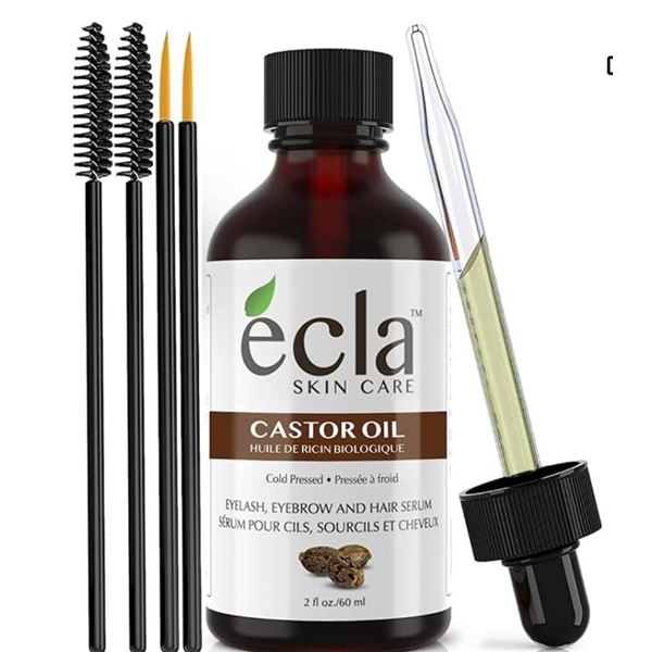 Lot of 2 – Ecla 60mL Pure Castor Oil Organic Cold Pressed for Face, Hair and Eyelashes [x=#