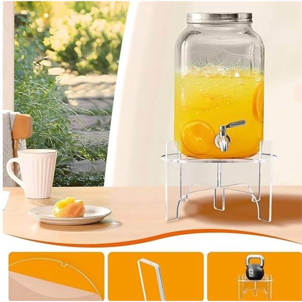 Omoojee Acrylic Beverage Drink Dispenser Stand Acrylic Fit Max 7.87 Inch Diameter