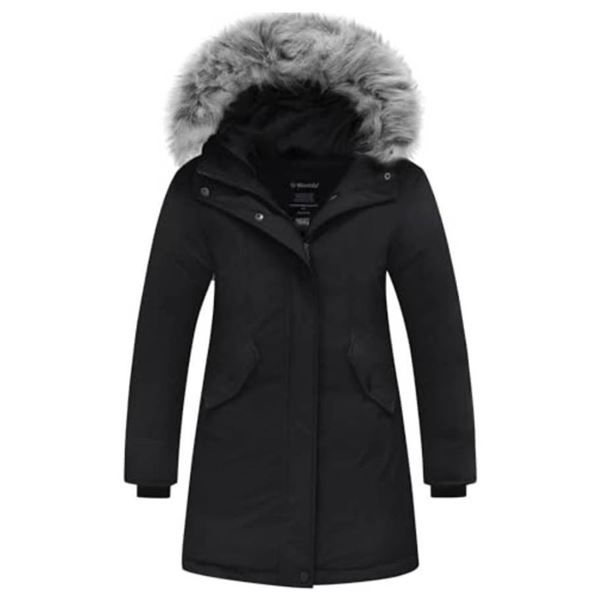 Wantdo Women’s Puffy Coat Warm Winter Coat Travel Parka Black, Size 4X