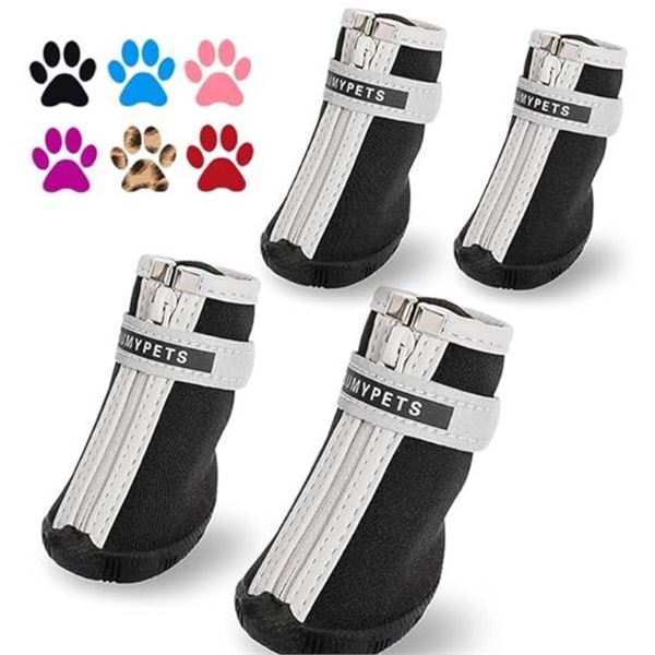 QUMY Small Dog Boots, Size 1, Sole Black, 4 Pieces