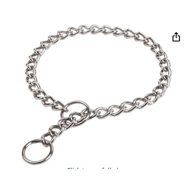 SGODA Chain Dog Training Choke Collar, 24 in, 3.5 mm