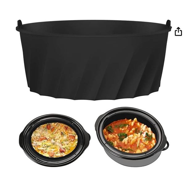 Silicone Slow Cooker Liner for 7-8QT Pot Reusable Slow Cooker Silicone Insert with Handle Leakproof 