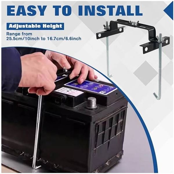 Leontool Adjustable Battery Holder for SUVs (25.5 cm/10 inches Bolts) Battery Not Included