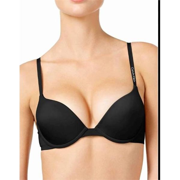Calvin Klein 2-Pack Push-Up Plunge Bras, 38C, Black