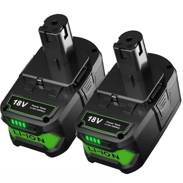 Two Replacement 18V Lithium-Ion Tool Batteries P108 6000mAh