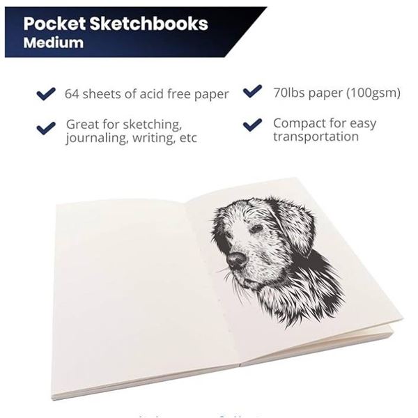 Lot of 4 – Pacific Arc Sketch Book Journal 64 Acid-Free Sheets, 5.5 x 8.25 Inches