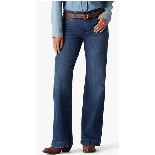 Levi Strauss Signature Gold True Wide Leg Trouser W27 Size 4 Mid Rise
