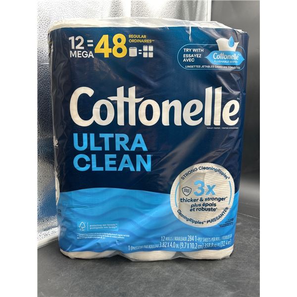 Cottonelle Ultra Clean 12 Mega Rolls (48 Regular Rolls Equivalent)