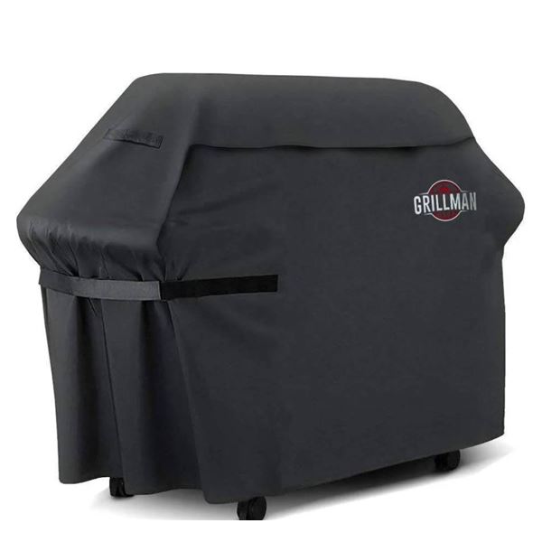 Grillman 58-Inch Heavy-Duty Grill Cover with Dimensions and PVC Liner