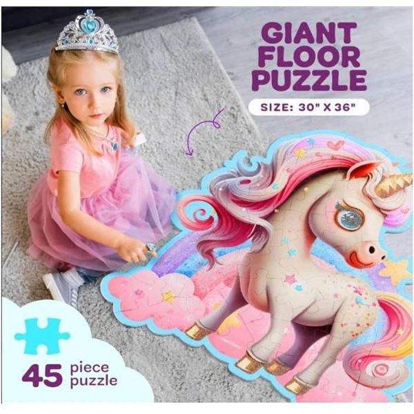 Dan & Darci Shimmery Unicorn Floor Puzzle, 45 Pieces, Ages 3+
