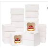 Image 1 : 100 pc Foldable White Paper Boxes with Transparent Window Panel **May Vary From Stock Photo**