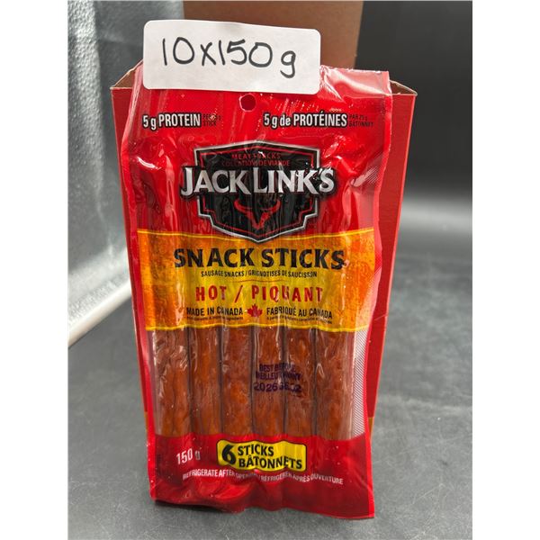 Jack Link’s Hot Snack Sticks, 10 Packs of 150g Each