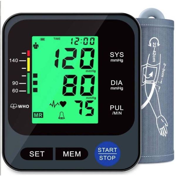 BSX525 Arm-Type Blood Pressure Monitor for Home Use, Automatic Blood Pressure Machine with 3-Color B