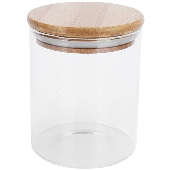Glass Storage Jar Set with Wooden Lids, 15 Pieces, 6 oz/175 ml Each