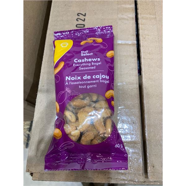 Shell Select Cashews, Everything Bagel Seasoned, 60g, Case of 8